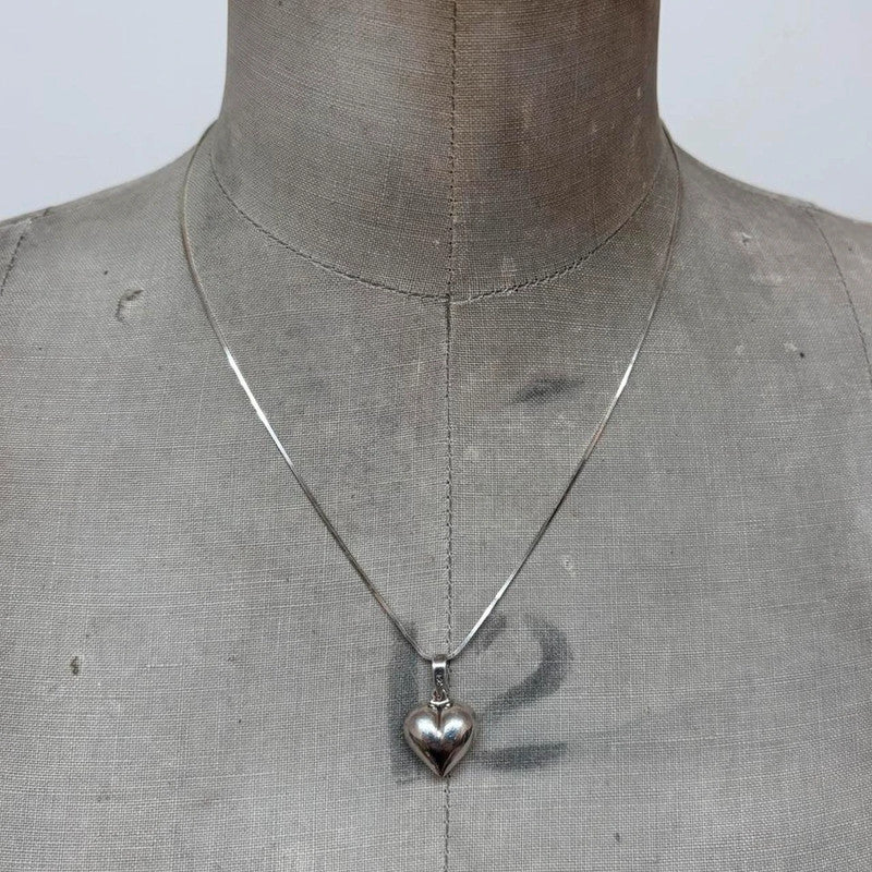 Genuine silver bubble heart necklace