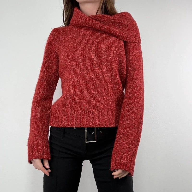Vintage red knit massimo dutti wool roll neck sweater