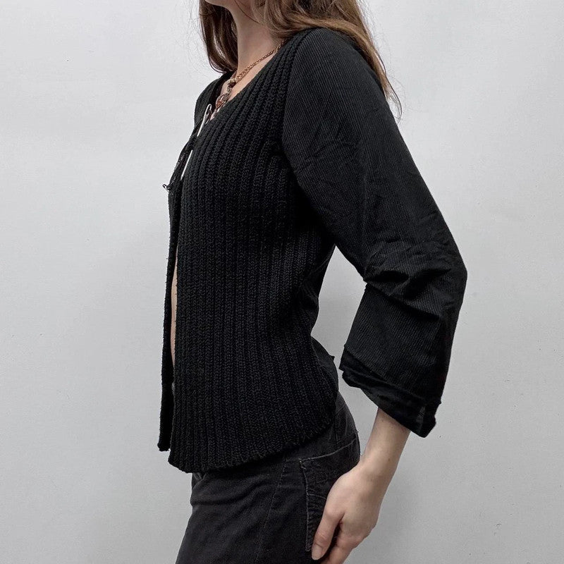knitted ribbed Cop copine structured top
