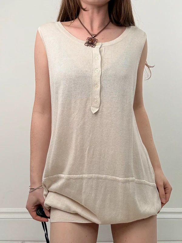 slouchy cream knit mini dress