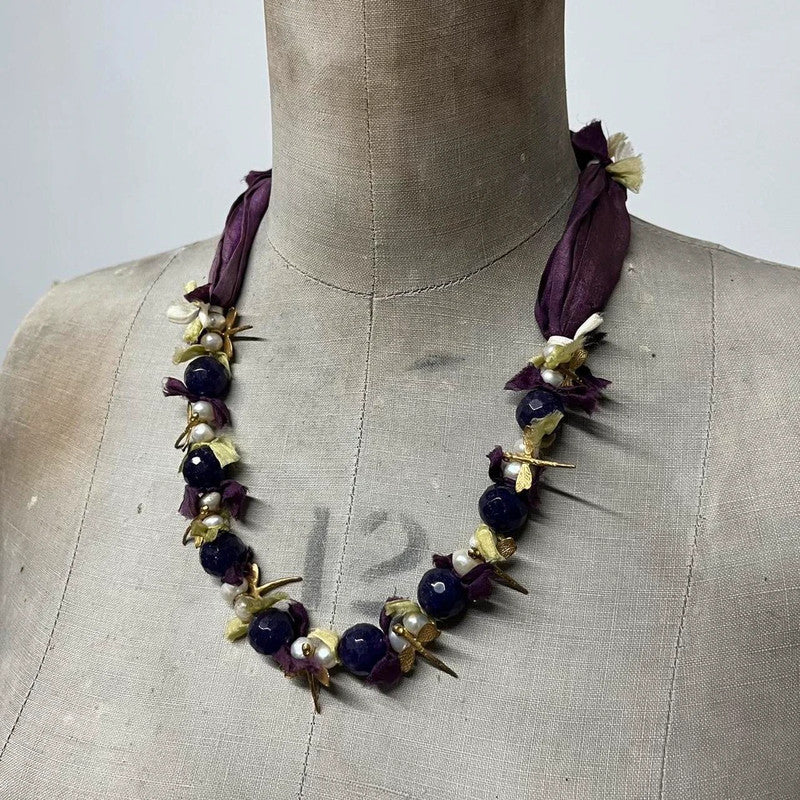 Silk beaded fairy necklace