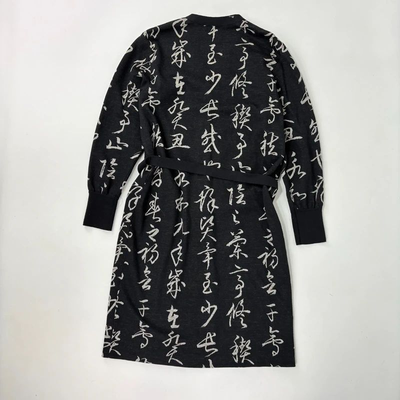 Hanae Mori Longline Wool Cardigan