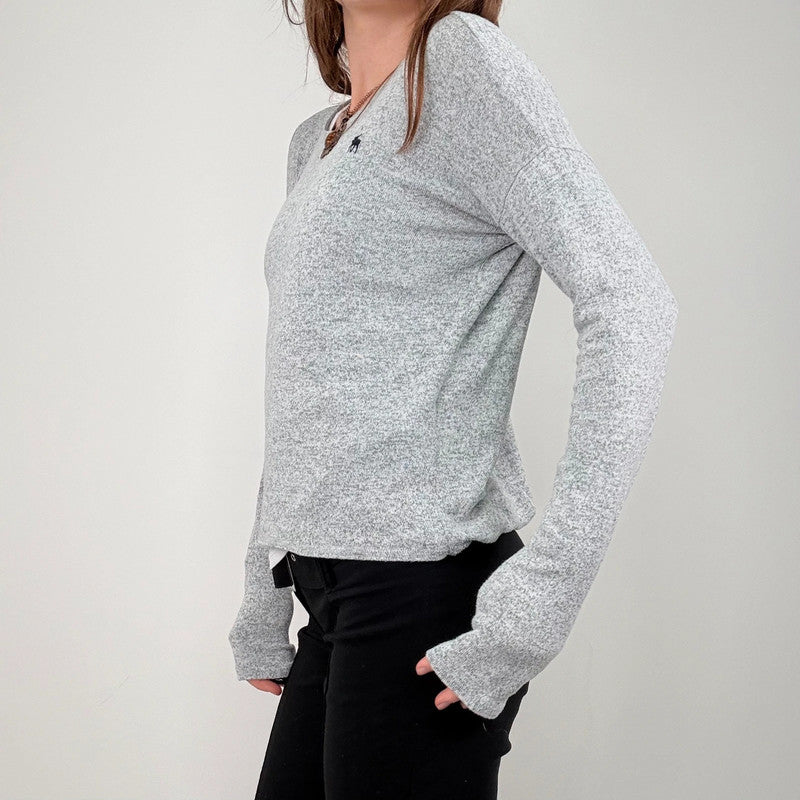 Grey abercrombe & fitch slouchy layered t-shirt