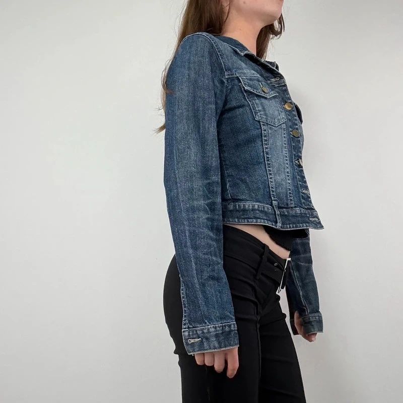 Distressed Cropped Denim Jacket