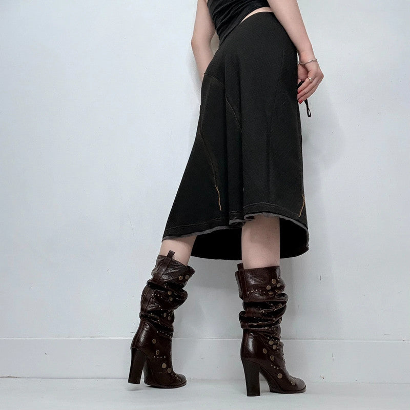 black Cop Copine flared midi skirt