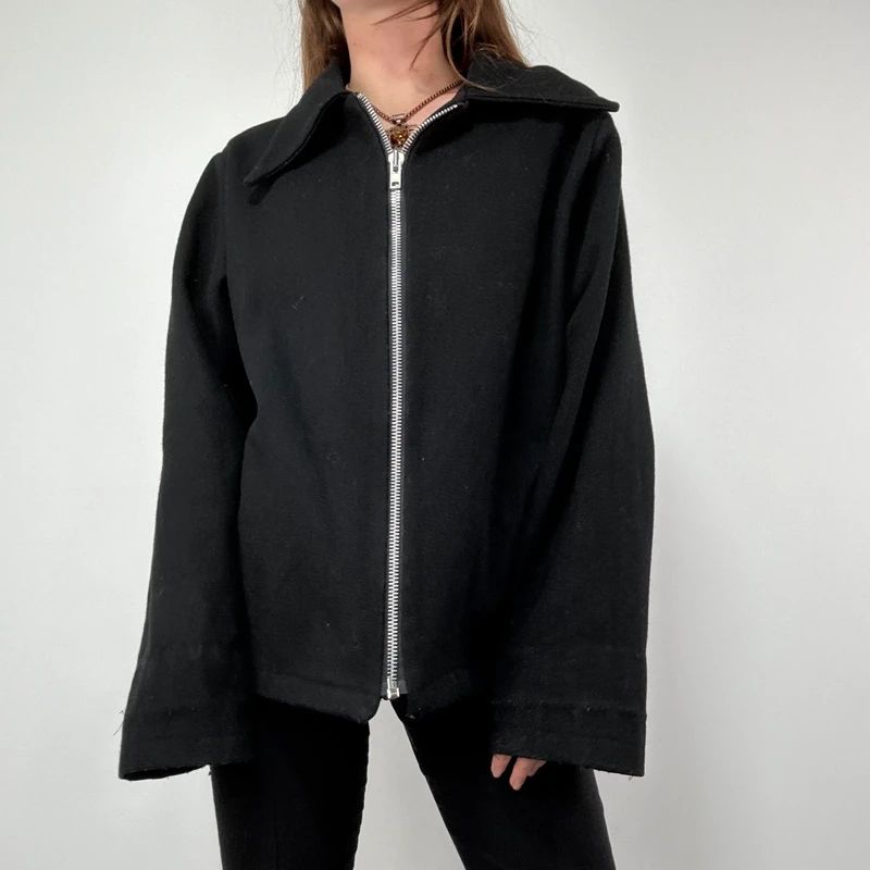 Black Wool Minimalist Jacket