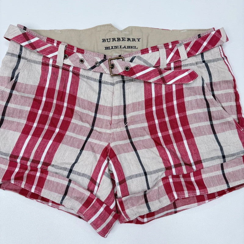 tartan linen belted Burberry shorts
