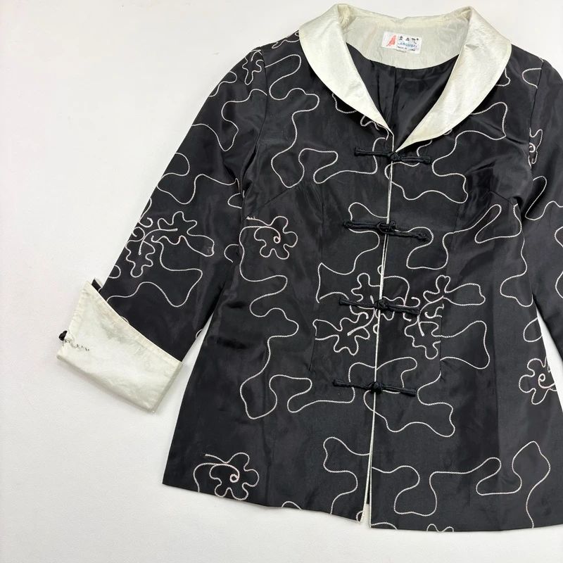 black Embroidered Silk Jacket