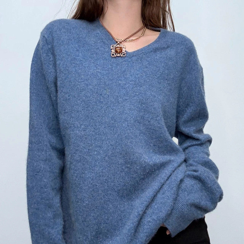 blue slouchy cashmere jumper