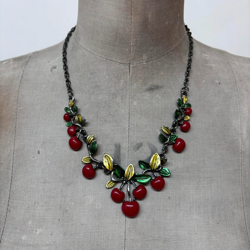 Cherry fruit necklace