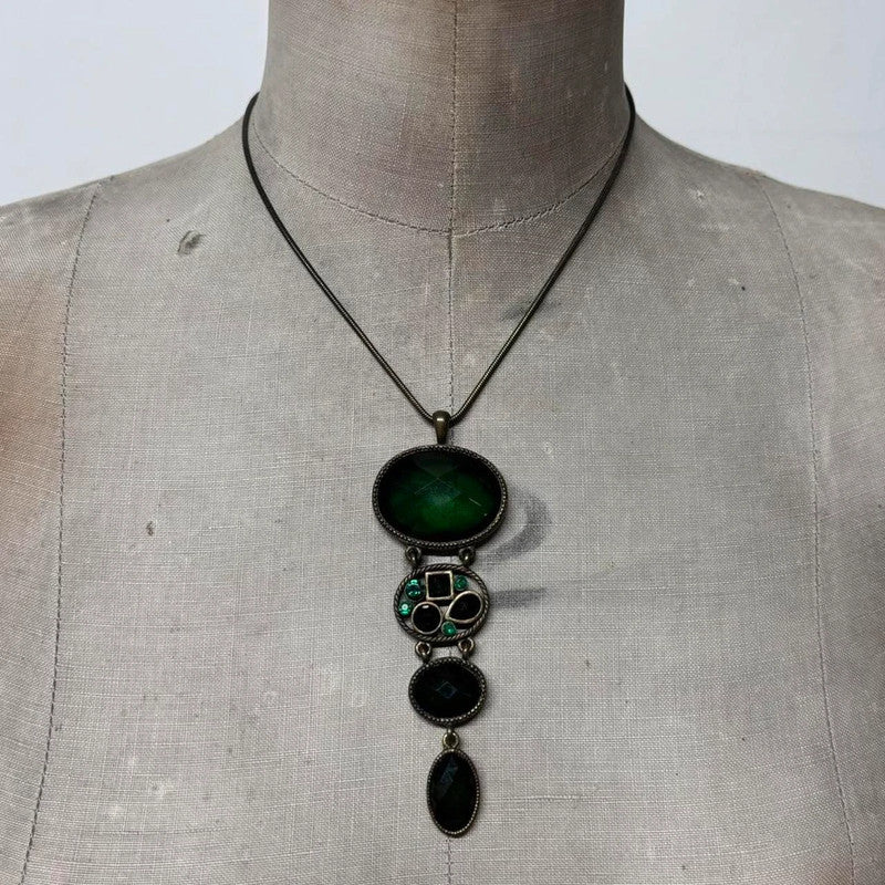 green gemstone summer necklace