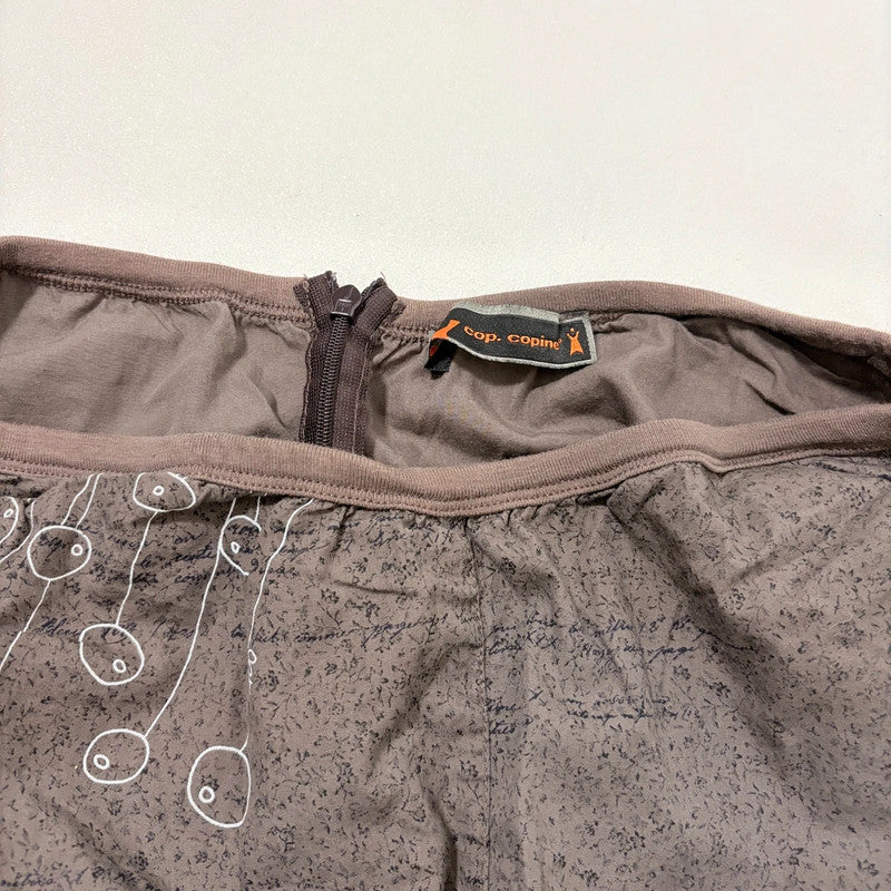 brown cop copine gathered stuctured maxi skirt