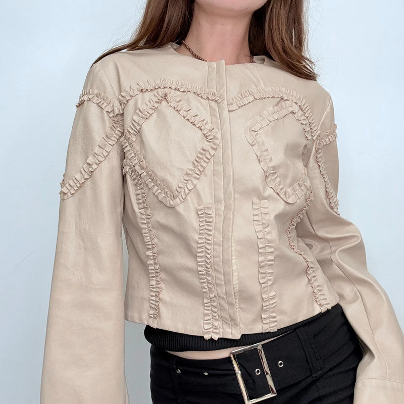 cropped hook and eye corset style jacket