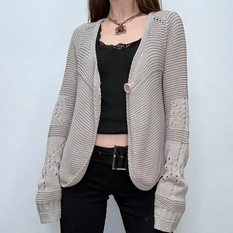 slouchy grey minimalist cardigan