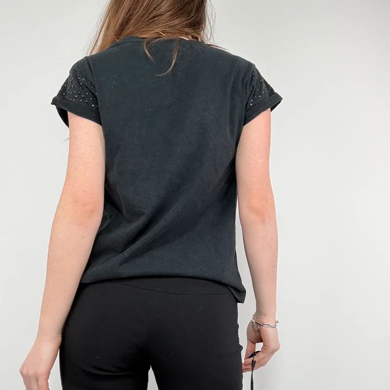 black studded allsaints t-shirt
