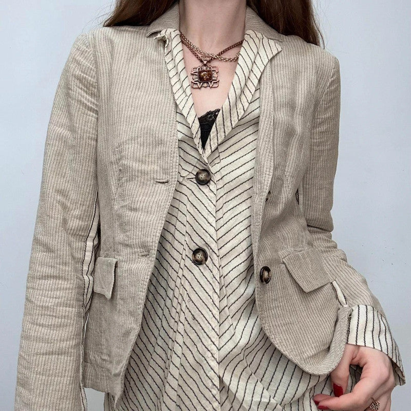 layered allsaints pinstripe shirt blouse