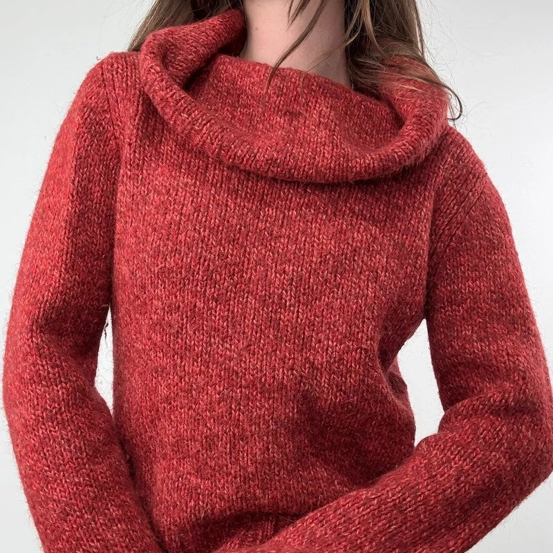 Vintage red knit massimo dutti wool roll neck sweater