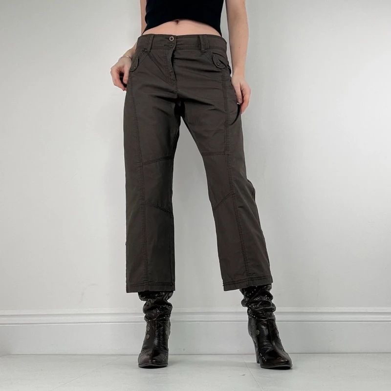 Brown utility cargo trousers