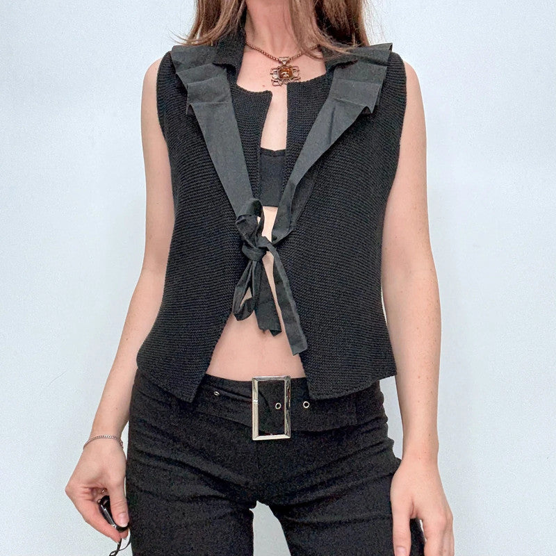 Cop Copine black knitted cropped vest