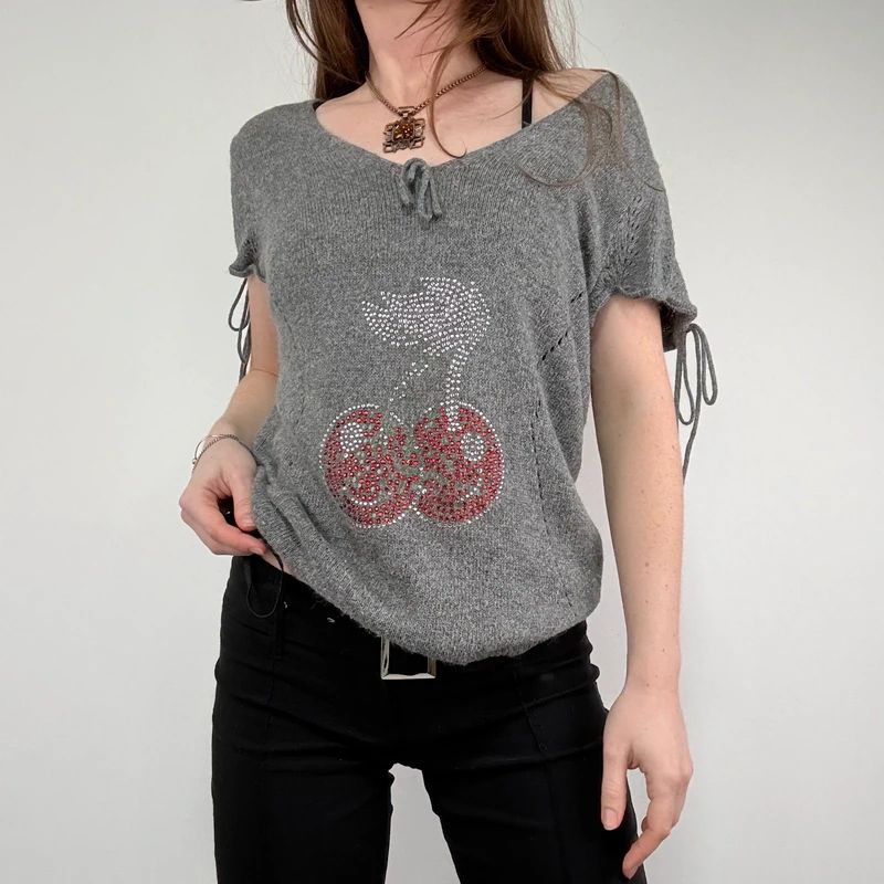 grey knitted slouchy jumper