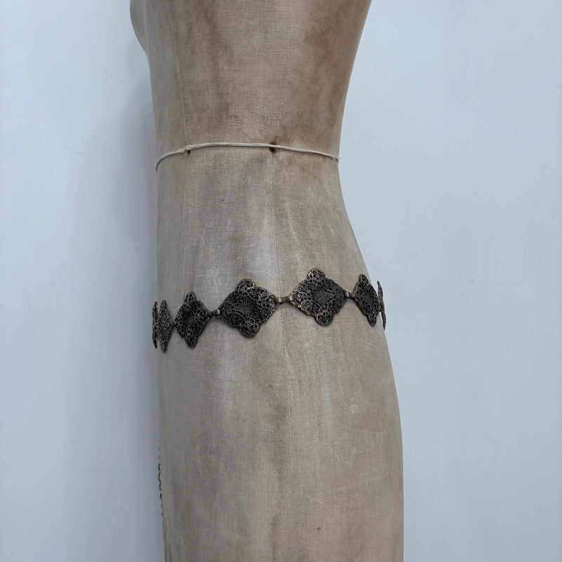 chunky brass metal waist chain belt