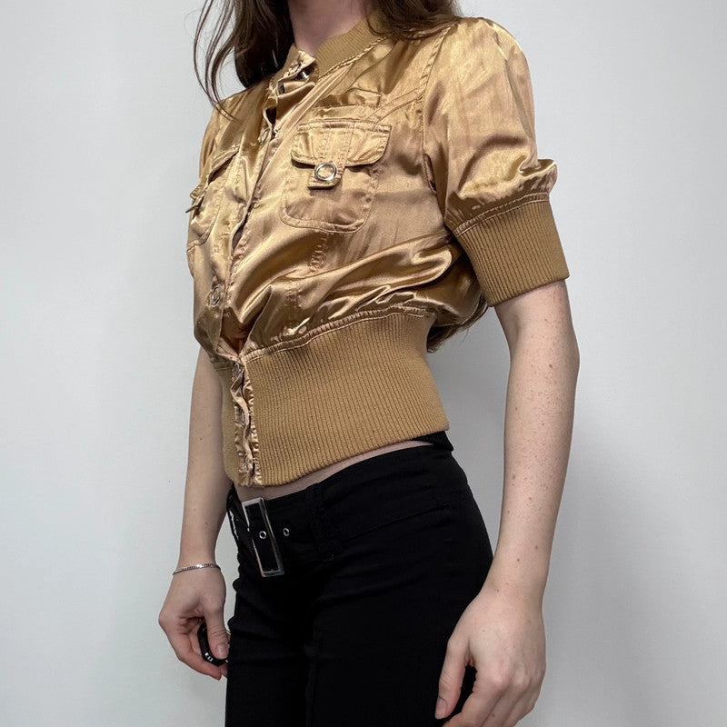 cropped fitted ribbed waistband jacket