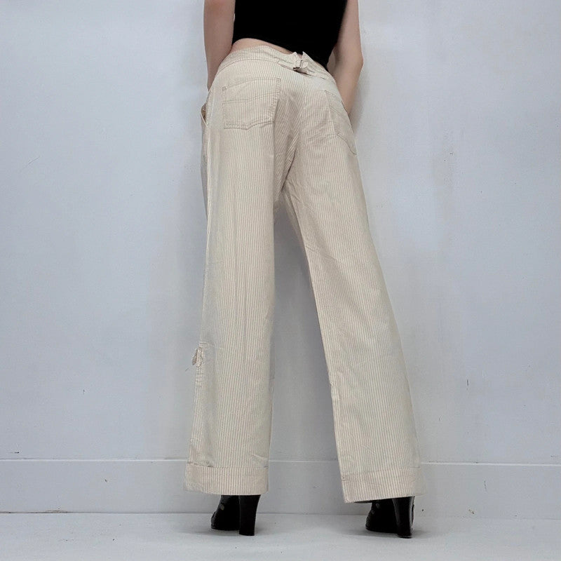 cop copine pleated front pinstripe trousers