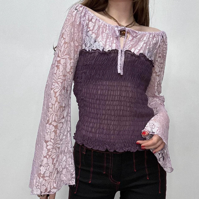 lace off the shoulder fairy top