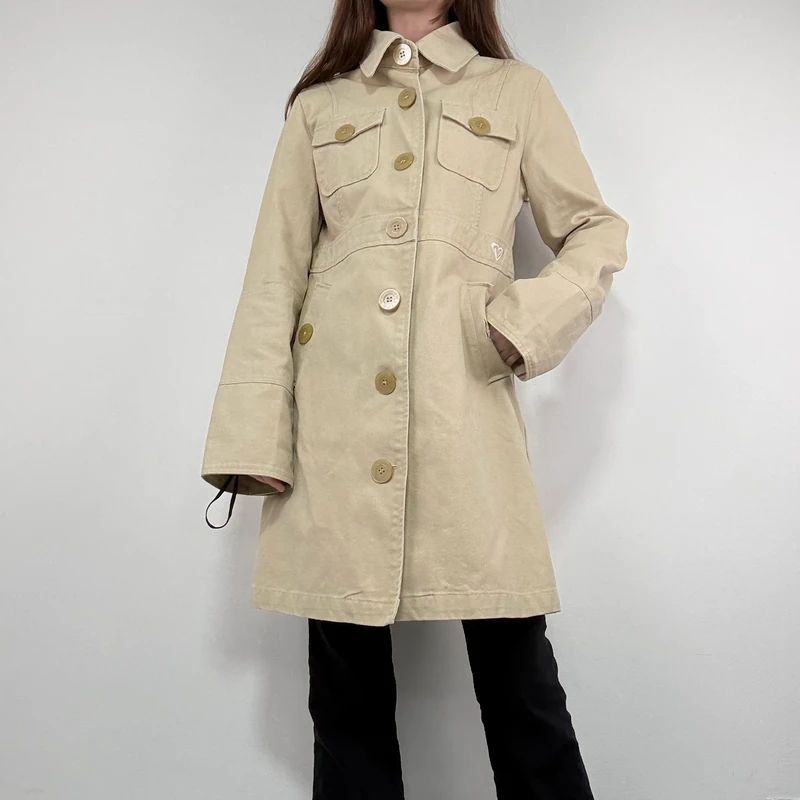 tan button canvas jacket