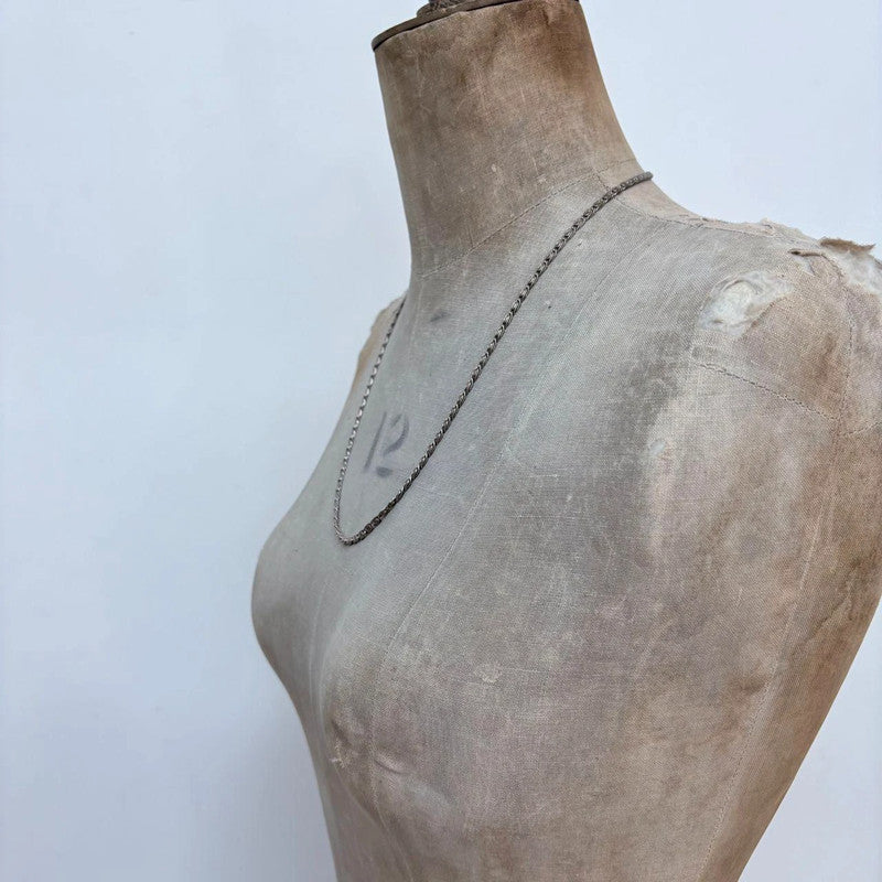 silver flat link chain necklace