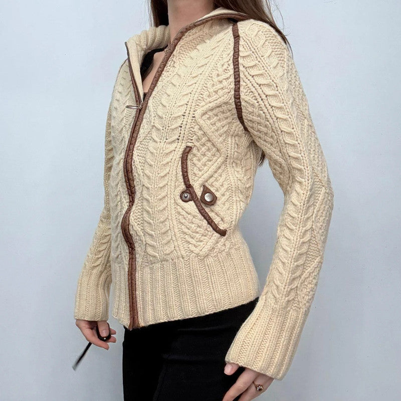 wool cable knit Diesel cardigan