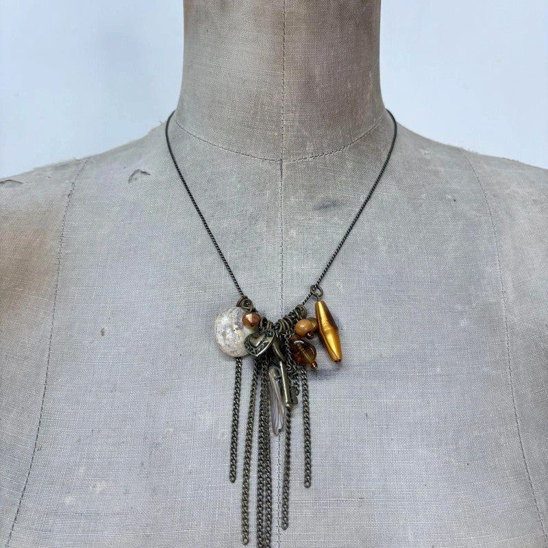 boho hanging bead necklace