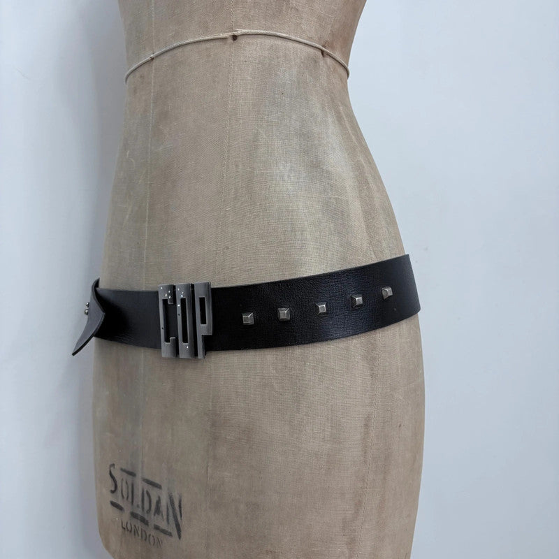 black leather studded Cop Copine belt