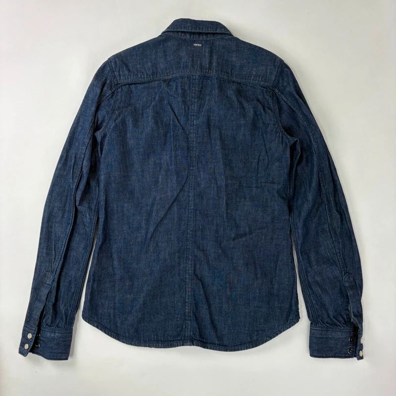 G-star raw dark denim gathered fitted shirt