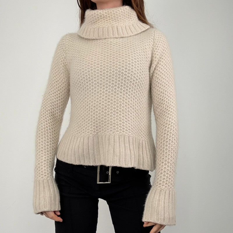cream cashmere slouchy knit jumper