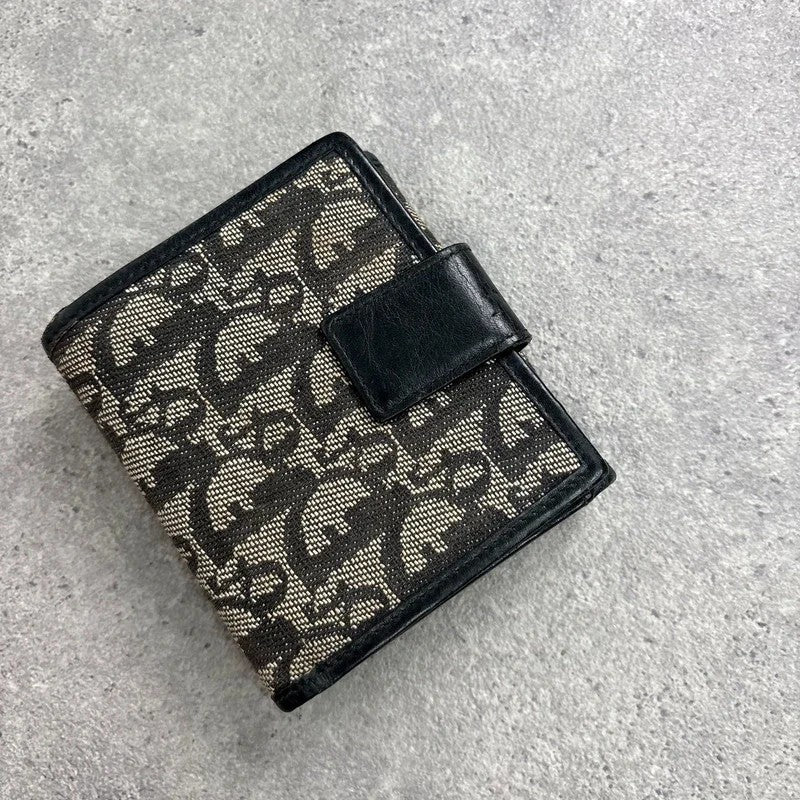 Vintage Dior monogram oblique canvas tri-fold wallet