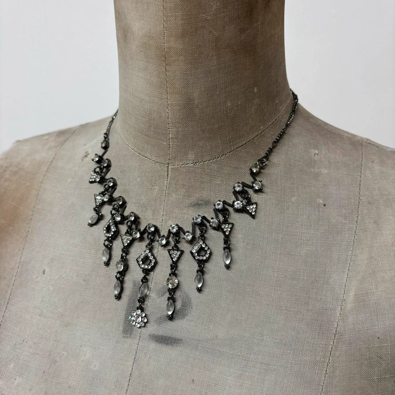 crystal drape flower fairy necklace