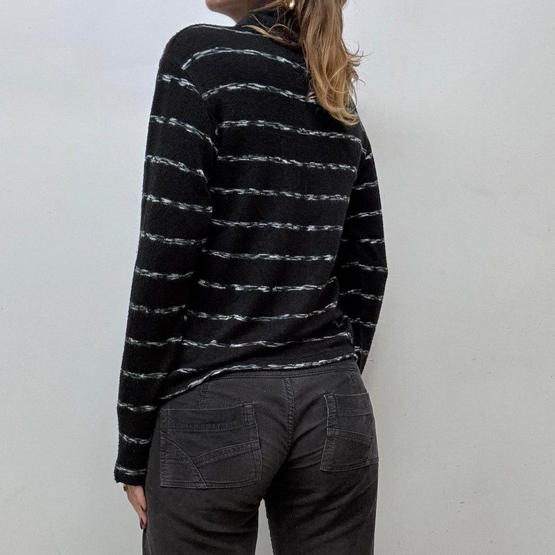pinstripe knitted shirt jumper