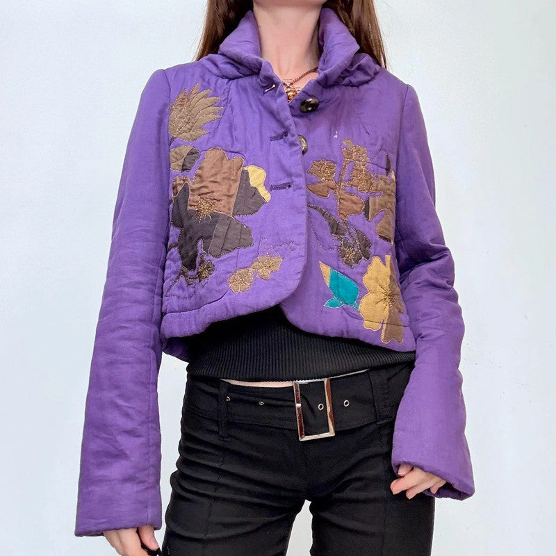quilted cropped tapestry kenzo peacoat