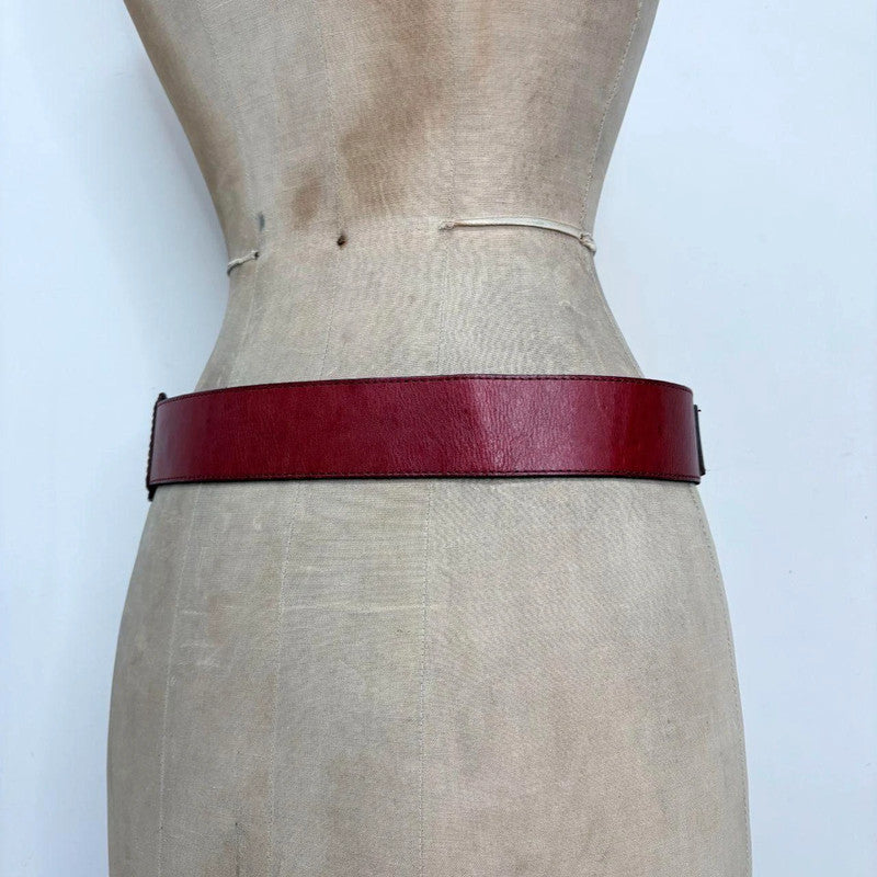 red leather chunky belt
