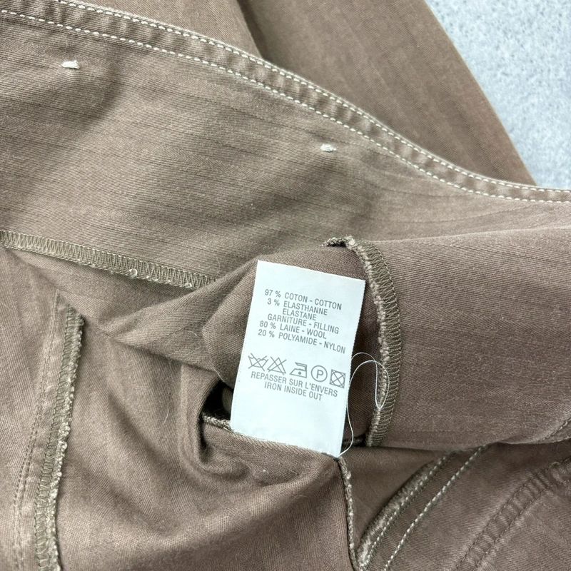 Khaki asymmetric fitted military jacket