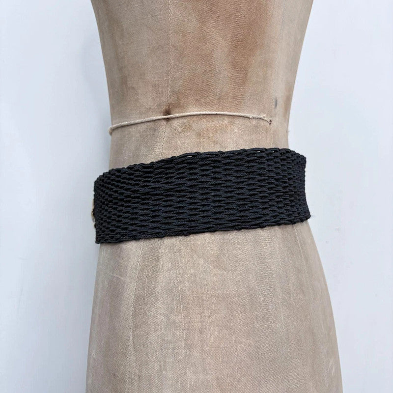 woven chunky gold metal belt
