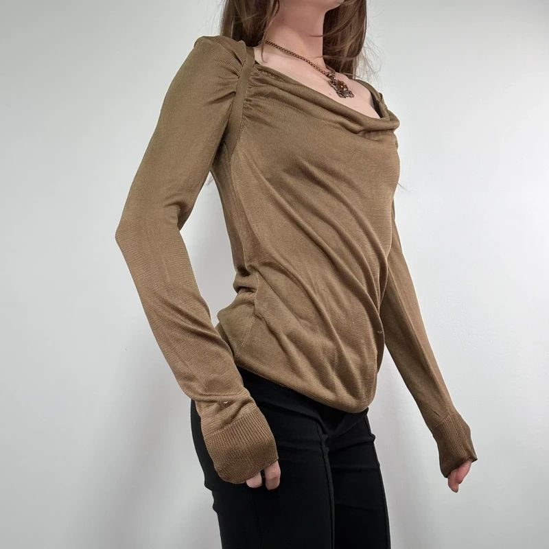 slouchy knit draped top