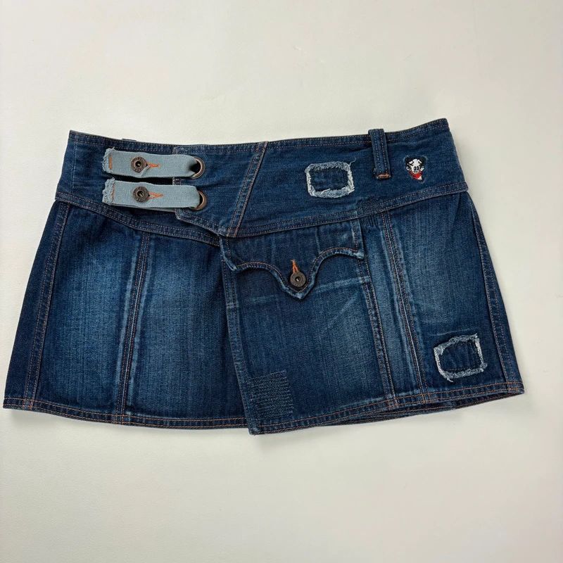 asymmetric denim Diesel mini skirt