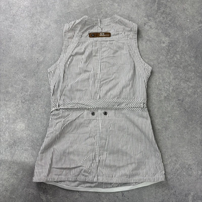 pinstripe g-star cotton cargo waistcoat shirt