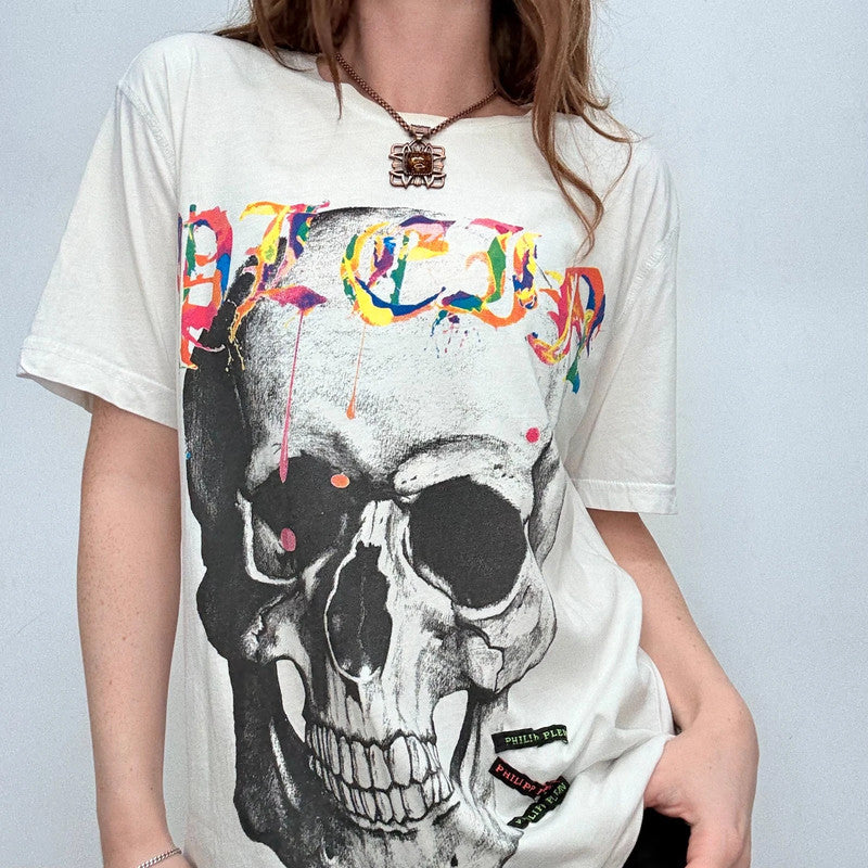 Philipp Plein graphic white short sleeve t-shirt