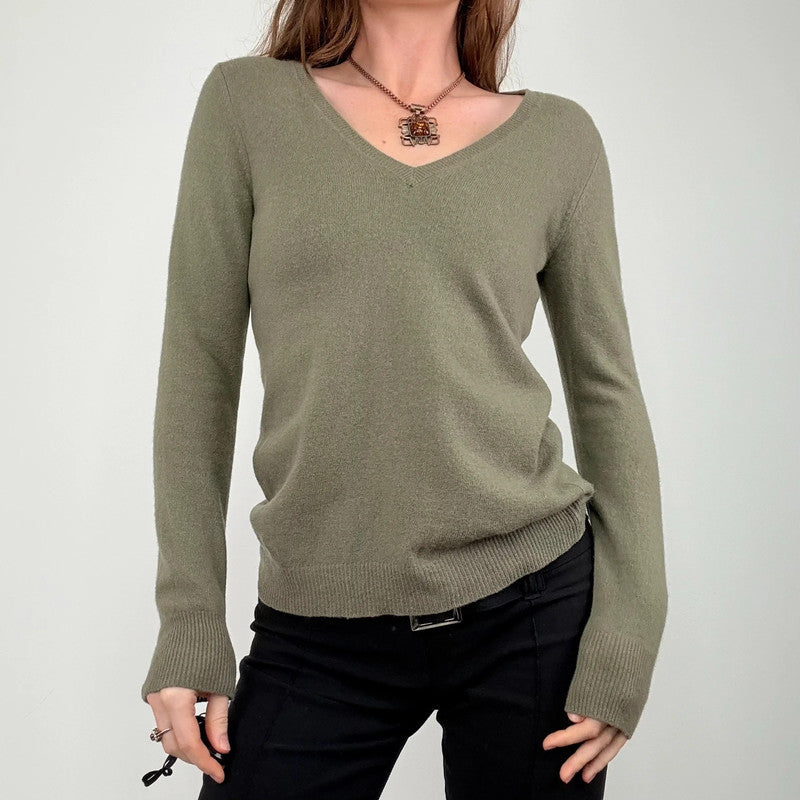 khaki wool knitted jumper