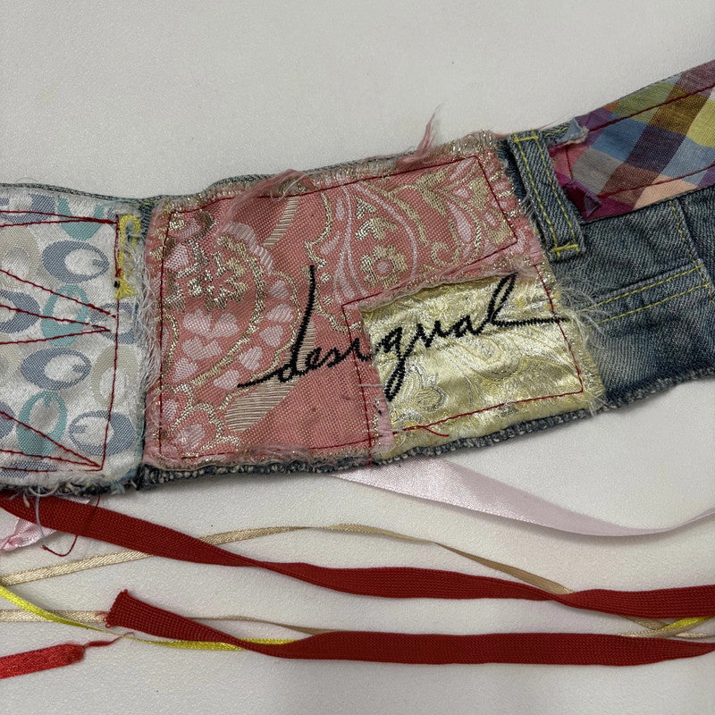 patchwork desigual ribbon corset belt
