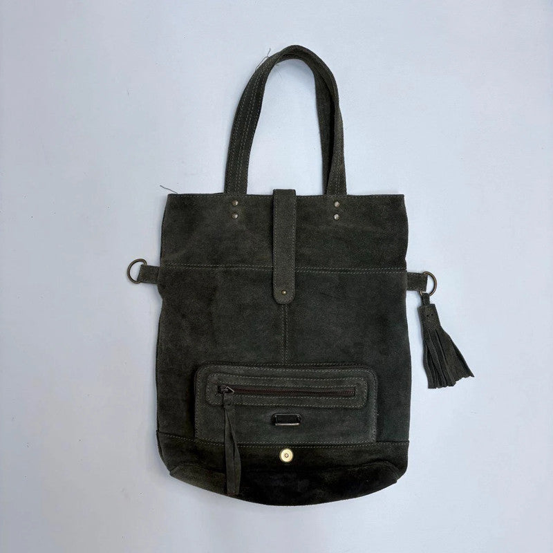 khaki green suede western bag