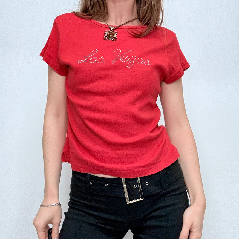 red graphic y2k t-shirt